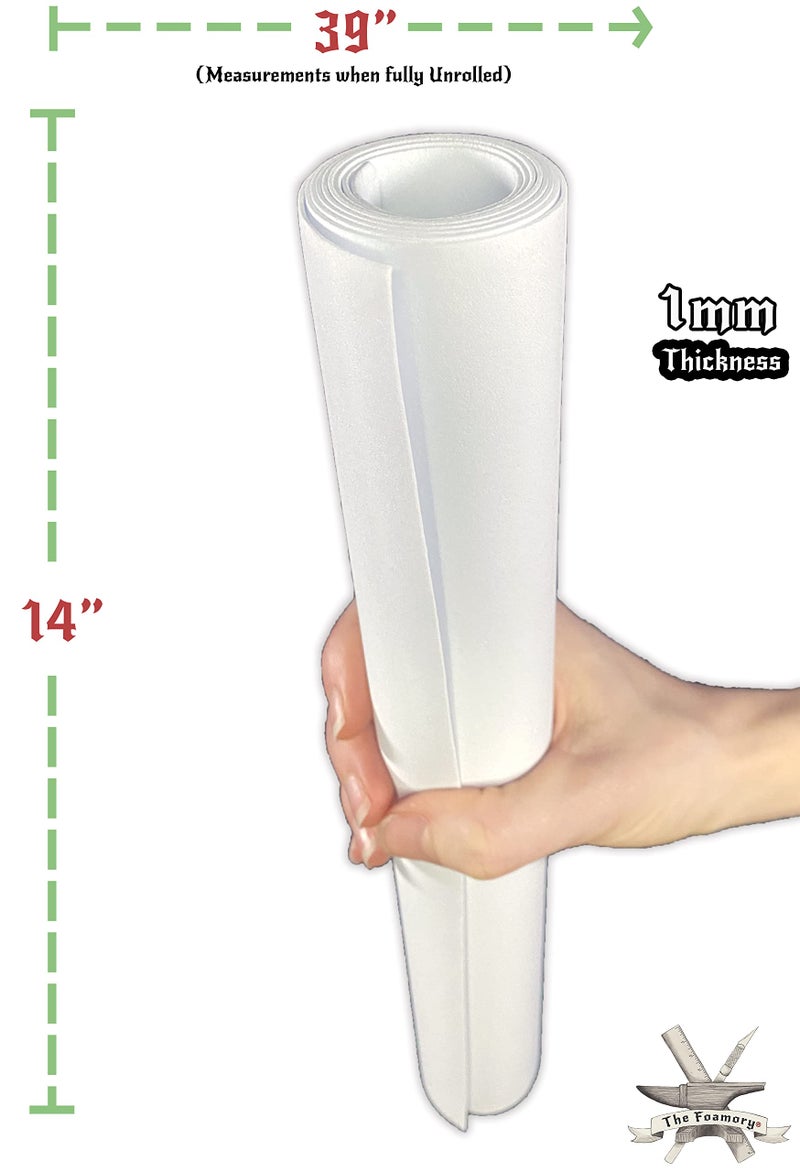 The Foamory EVA Foam Cosplay - 1mm (1mm to 10mm) - White or Black - 14"" x 39"" Sheet - Ultra High Density Craft Foam 85 kg/m3 - by The Foamory - Image 4